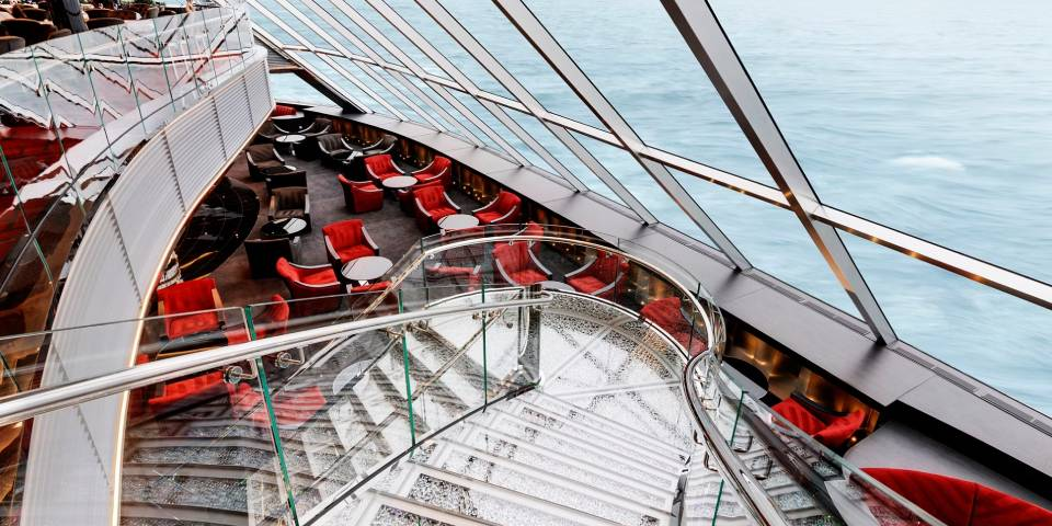 Top Sail Lounge. As part of a luxury cruise experience, this exclusive lounge is accessible 24/7 to MSC Yacht Club guests.