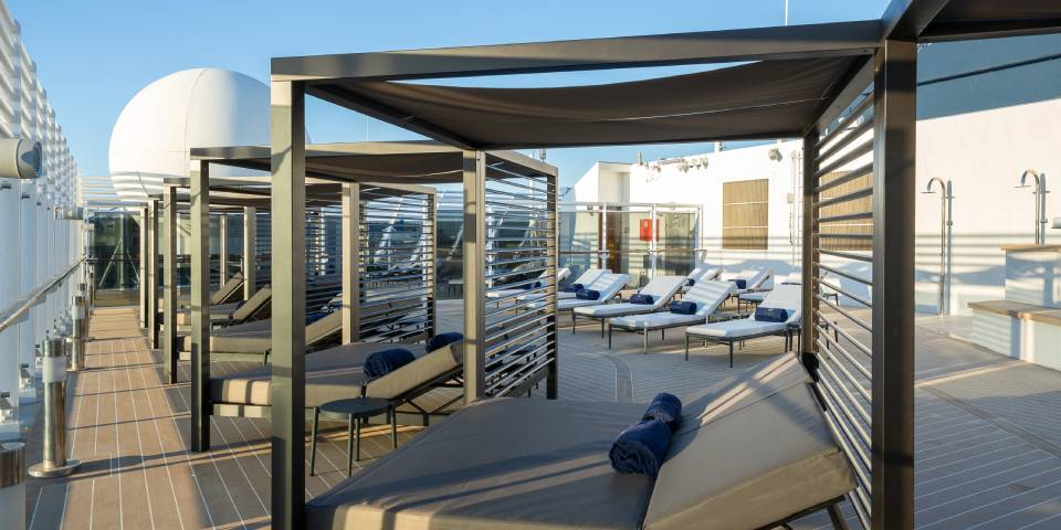 In the MSC Yacht Club you are provided with exceptional service, including fresh towels and cleaning sunglasses while enjoying the One Pool.