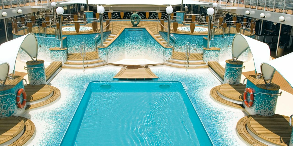 With 2 main pools featuring a number of whirlpools, comfortable loungers and nearby bars the ships Vivace decks offers all you need to enjoy fun in the sun