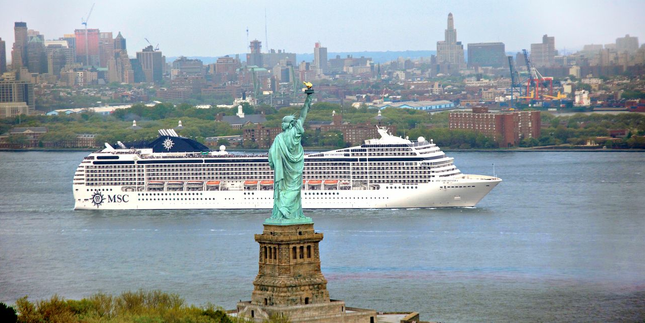 MSC Orchestra in New York. NYC is the epicenter of dining, shopping, entertainment, architecture and the arts