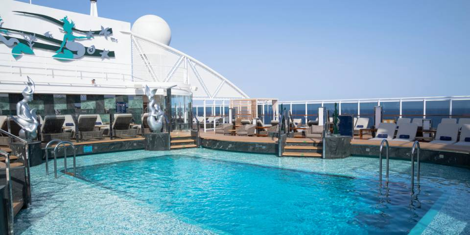 In the MSC Yacht Club you are provided with exceptional service, including fresh towels and cleaning sunglasses while enjoying the One Pool.