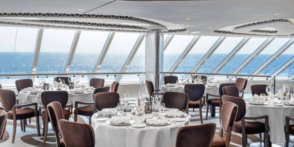 The MSC Yacht Club Restaurant is an exclusive and private venue reserved only for you with spectacular sea views.