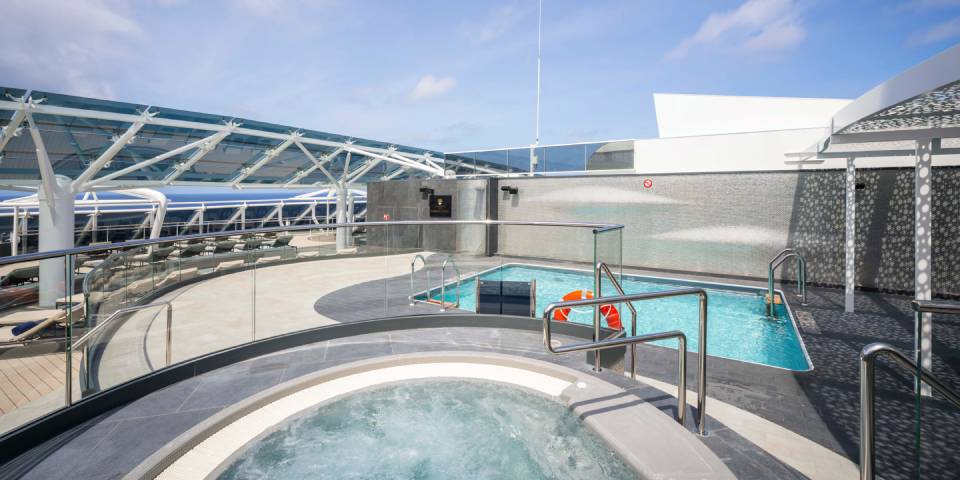 In the MSC Yacht Club you are provided with exceptional service, including fresh towels and cleaning sunglasses while enjoying the One Pool.