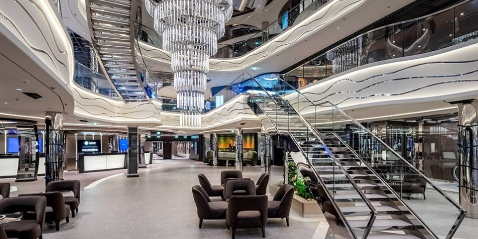 The signature blend of European style and American comfort comes alive on board MSC World Atlantic. Take a stroll down through the stylish World Galleria on your way to catch a Broadway-style show.