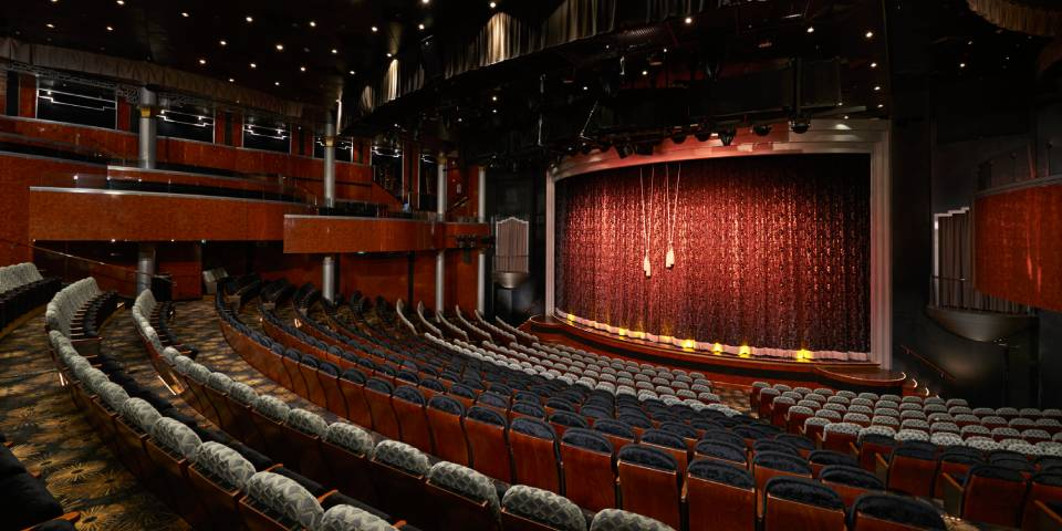 Stardust Theatre . A stunning two-story main show lounge with a stage headlines the best entertainment at sea.