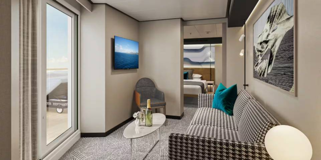 Forward-Facing Suite with Master Bedroom & Large Balcony