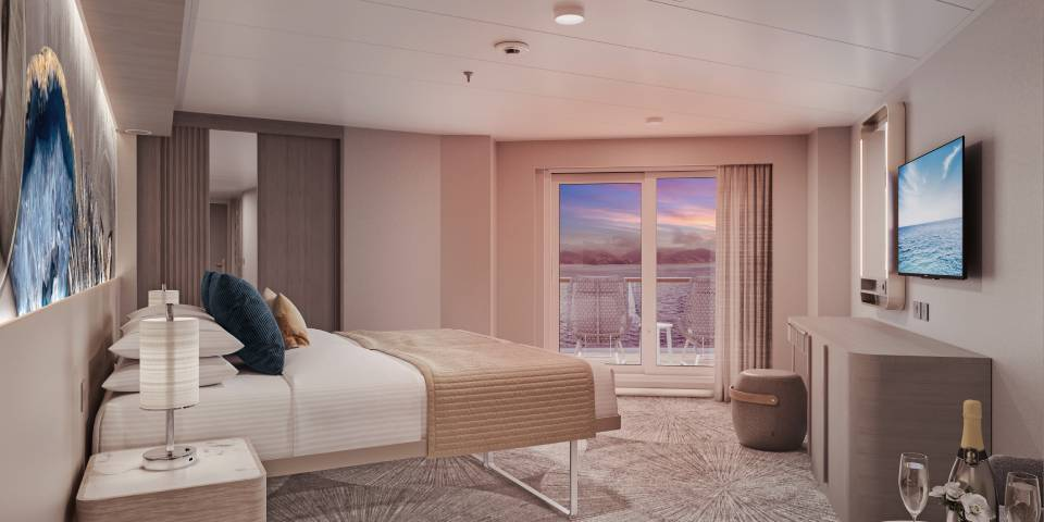 Aft-Facing Suite with Large Balcony - sleeps up to 2